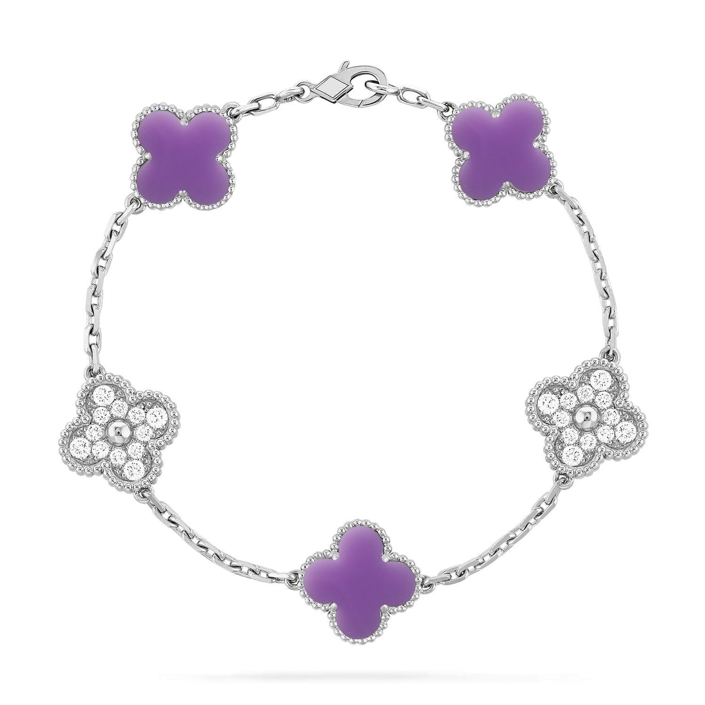 [Amore]CLOVER 5 MOTIF LIGHT PURPLE BRACELET COLLECTION