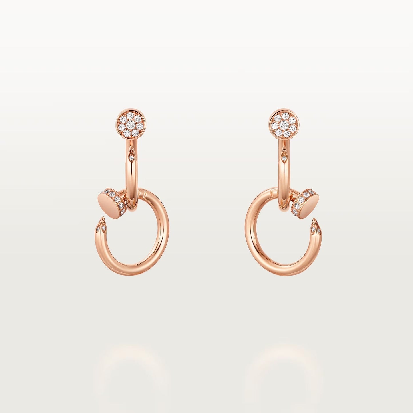 [Amore]JUSTE HALF DIAMOND DOUBLE EARRINGS