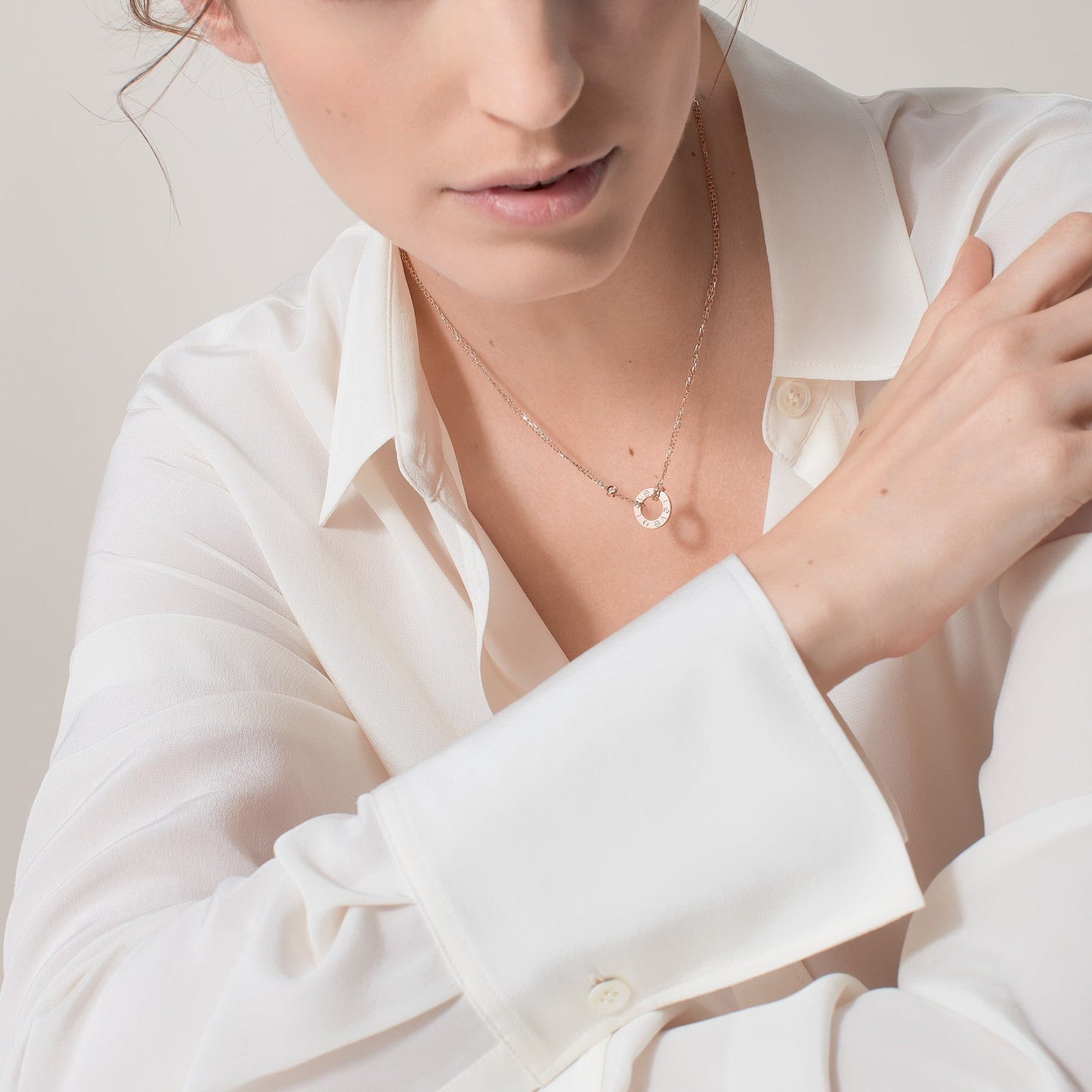 [Amore]LOVE NECKLACE 16MM 2 DIAMONDS