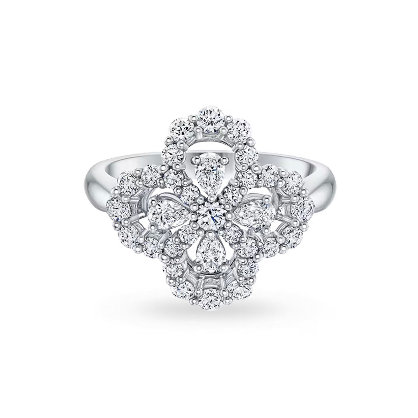 [Amore]LOOP RING FULL MOTIF DIAMOND 16MM SILVE