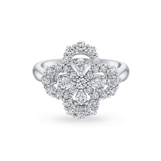 [Amore]LOOP RING FULL MOTIF DIAMOND 16MM SILVE