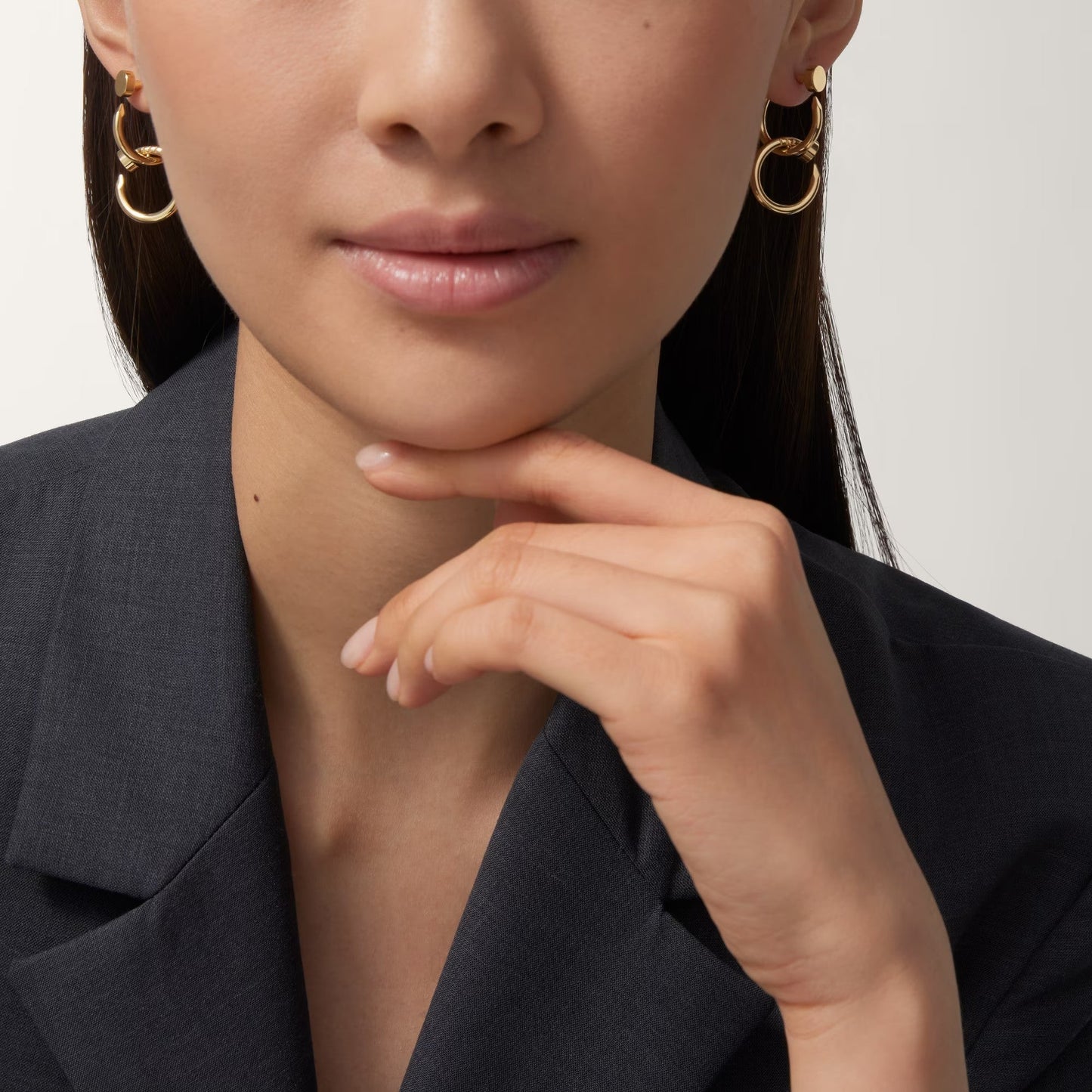 [Amore]JUSTE NO DIAMOND DOUBLE EARRINGS