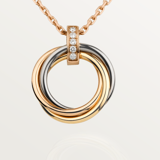 [Amore]TRINITY NECKLACE GOLD  DIAMONDS