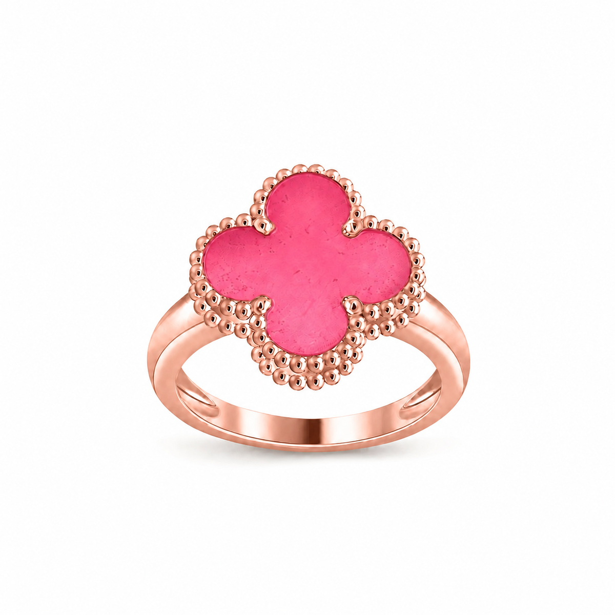 [Amore]NEW CLOVER PINK ENAMEL RINGS