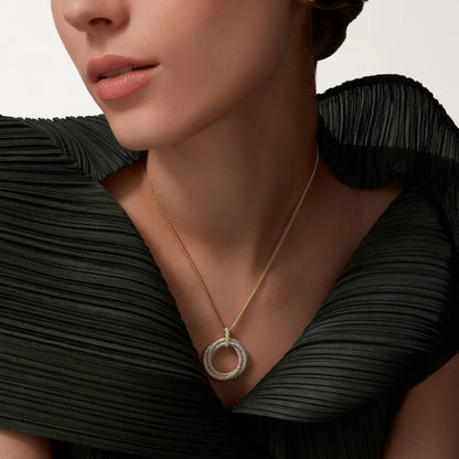 [Amore]TRINITY LARGE FULL DIAMOND  NECKLACE