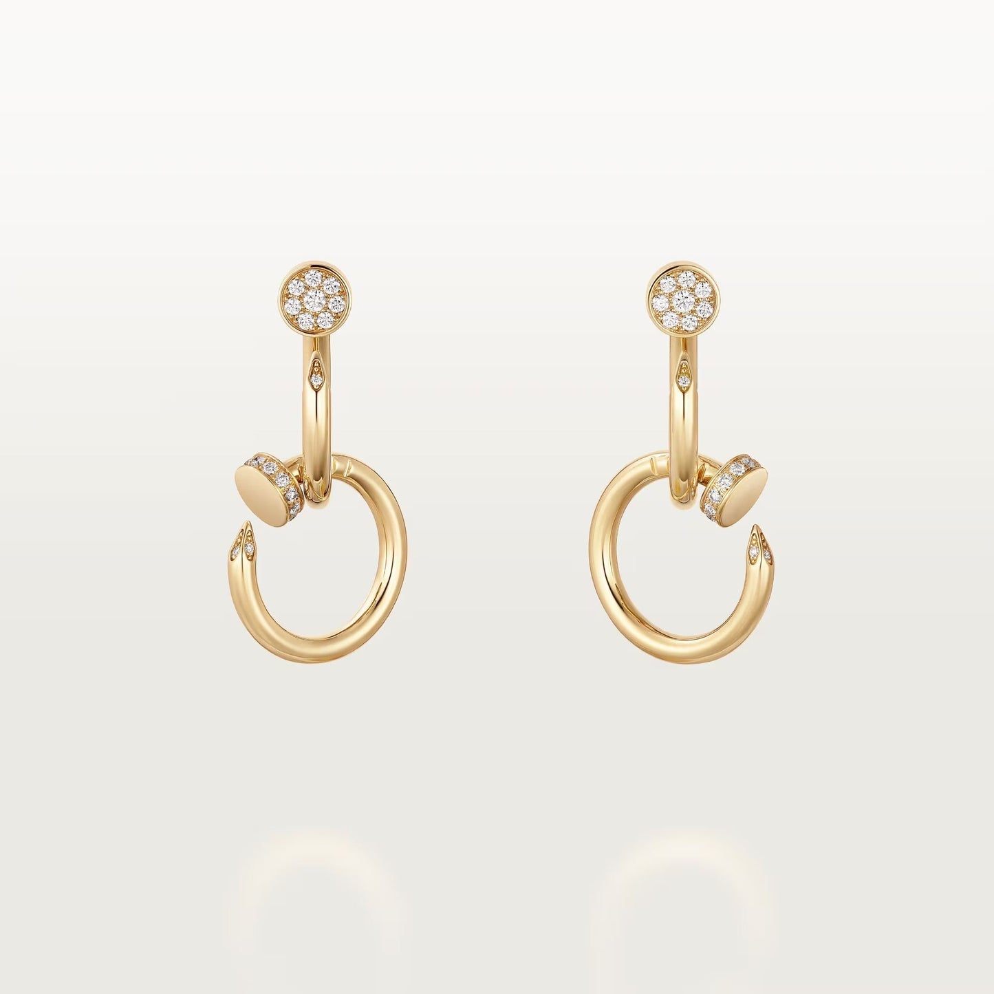 [Amore]JUSTE HALF DIAMOND DOUBLE EARRINGS