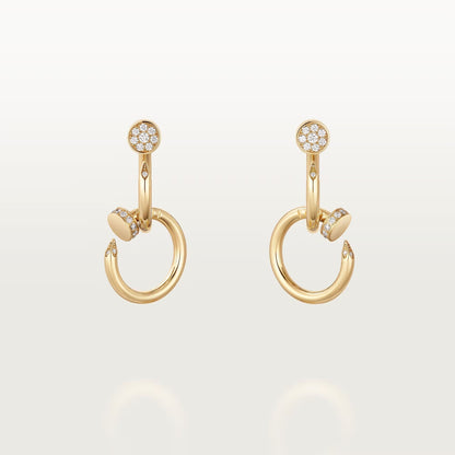 [Amore]JUSTE HALF DIAMOND DOUBLE EARRINGS