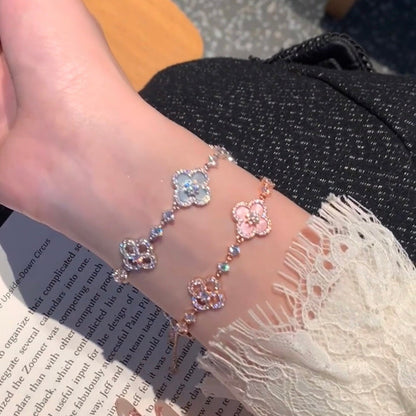 [Amore]CLOVER 5 MOTIF PINK BLUE RED WHITE BRACELET