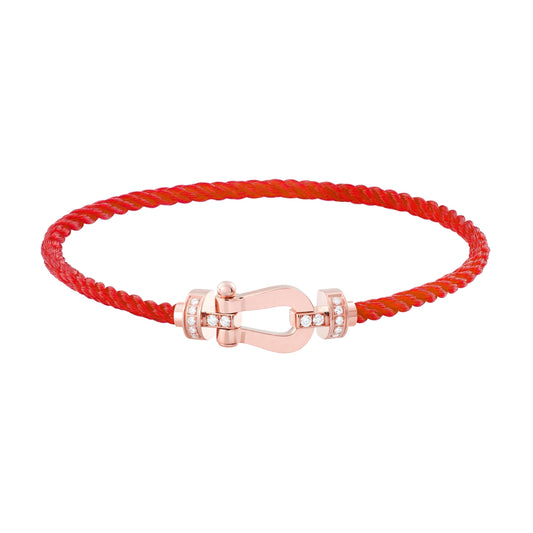 [Amore]FORCE 10 HALF DIAMOND PINK GOLD RED CORDERI LARGE AND MEDIUM MODEL