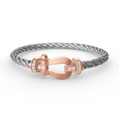 [Amore]FORCE LARGE HORSESHOE HALF DIAMOND BRACELET ROSE GOLD
