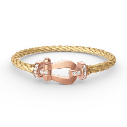 [Amore]FORCE LARGE HORSESHOE HALF DIAMOND BRACELET ROSE GOLD