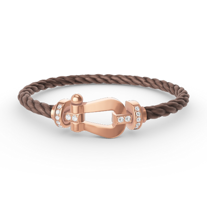 [Amore]FORCE LARGE HORSESHOE HALF DIAMOND BRACELET ROSE GOLD