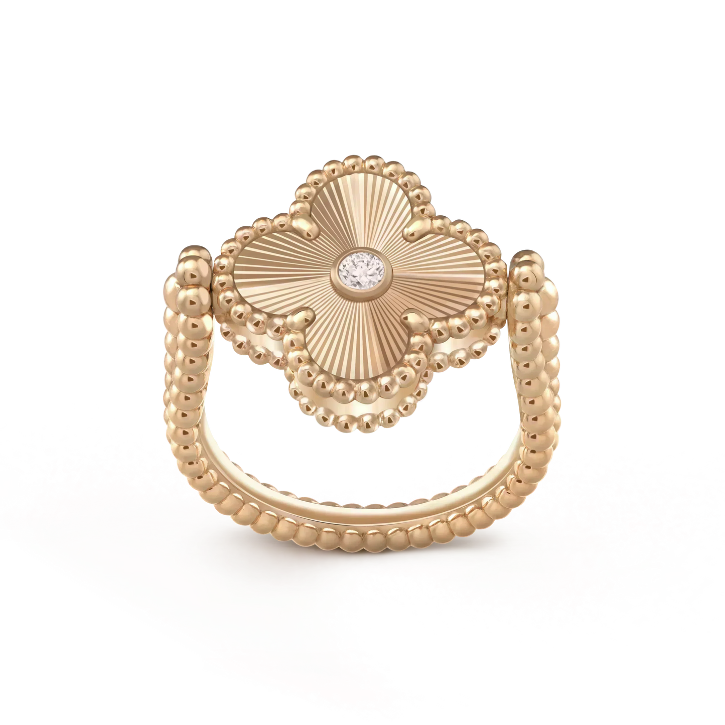 [Amore]CLOVER RIVERSIBLE ROSE GOLD RING