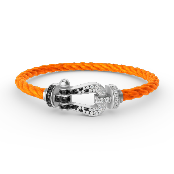 [Amore]FORCE LARGE HORSESHOE BLACK WHITE DIAMOND BRACELET SILVER