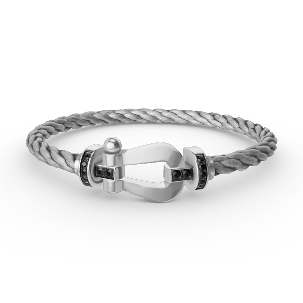 [Amore]FORCE LARGE HORSESHOE BLACK DIAMOND BRACELET SILVER