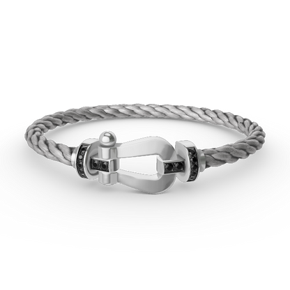 [Amore]FORCE LARGE HORSESHOE BLACK DIAMOND BRACELET SILVER