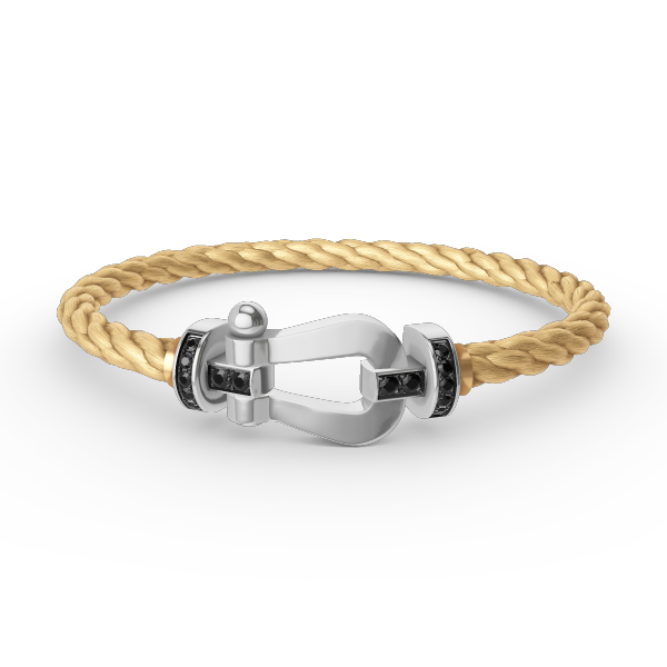 [Amore]FORCE LARGE HORSESHOE BLACK DIAMOND BRACELET SILVER