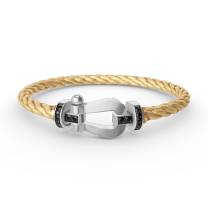 [Amore]FORCE LARGE HORSESHOE BLACK DIAMOND BRACELET SILVER