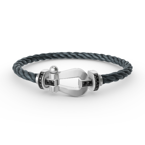 [Amore]FORCE LARGE HORSESHOE BLACK DIAMOND BRACELET SILVER