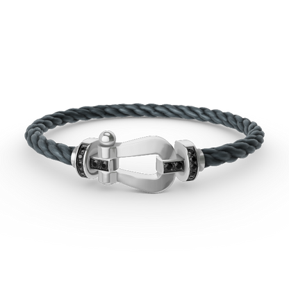 [Amore]FORCE LARGE HORSESHOE BLACK DIAMOND BRACELET SILVER