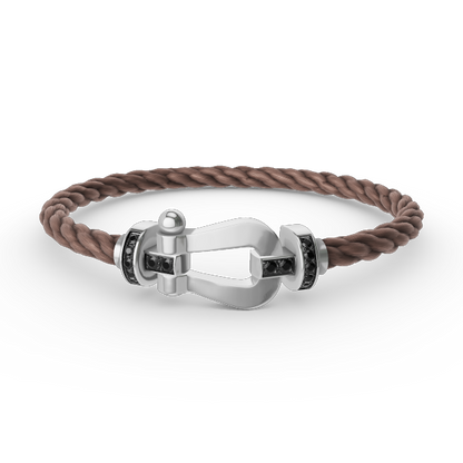 [Amore]FORCE LARGE HORSESHOE BLACK DIAMOND BRACELET SILVER