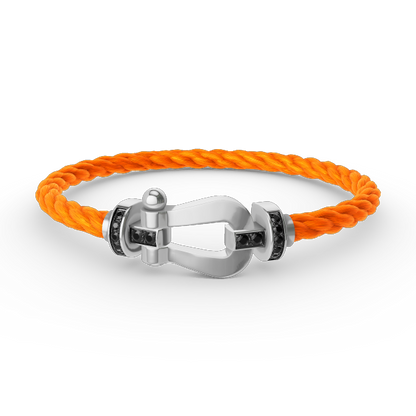 [Amore]FORCE LARGE HORSESHOE BLACK DIAMOND BRACELET SILVER