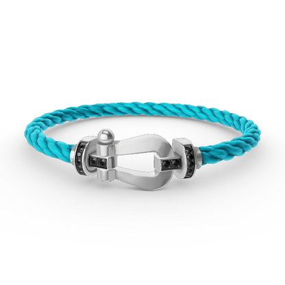 [Amore]FORCE LARGE HORSESHOE BLACK DIAMOND BRACELET SILVER