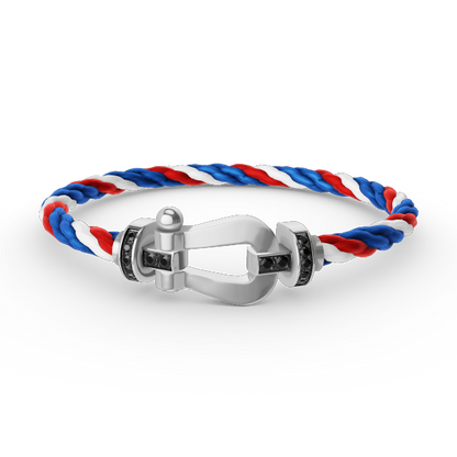 [Amore]FORCE LARGE HORSESHOE BLACK DIAMOND BRACELET SILVER