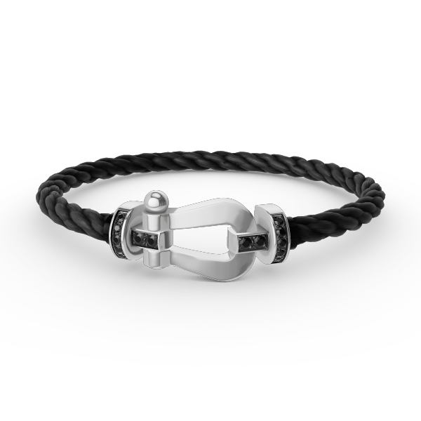 [Amore]FORCE LARGE HORSESHOE BLACK DIAMOND BRACELET SILVER