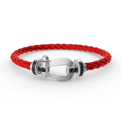 [Amore]FORCE LARGE HORSESHOE BLACK DIAMOND BRACELET SILVER