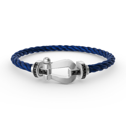 [Amore]FORCE LARGE HORSESHOE BLACK DIAMOND BRACELET SILVER