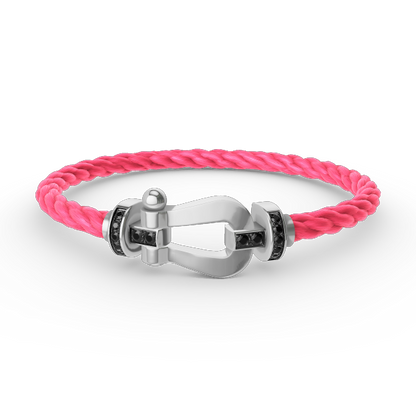 [Amore]FORCE LARGE HORSESHOE BLACK DIAMOND BRACELET SILVER