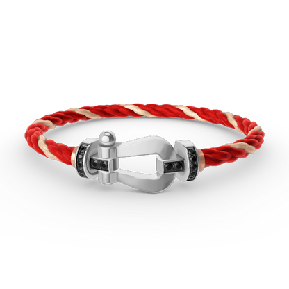 [Amore]FORCE LARGE HORSESHOE BLACK DIAMOND BRACELET SILVER