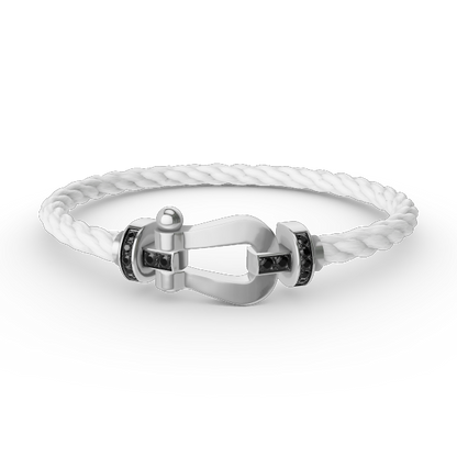 [Amore]FORCE LARGE HORSESHOE BLACK DIAMOND BRACELET SILVER