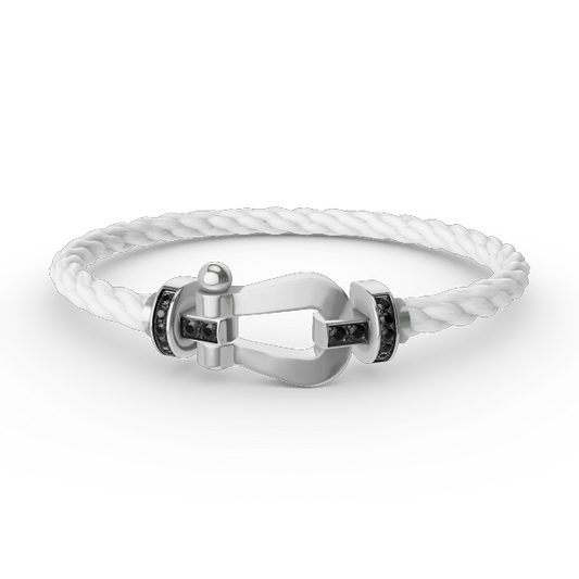 [Amore]FORCE LARGE HORSESHOE BLACK DIAMOND BRACELET SILVER