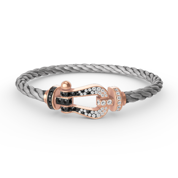 [Amore]FORCE LARGE HORSESHOE BLACK WHITE DIAMOND BRACELET ROSE GOLD