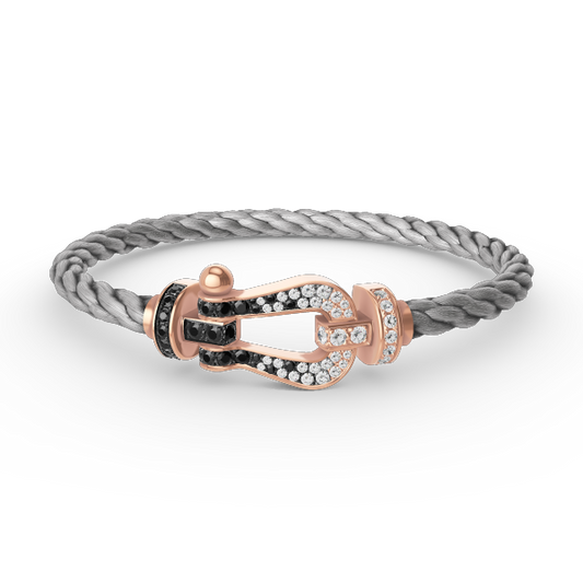 [Amore]FORCE LARGE HORSESHOE BLACK WHITE DIAMOND BRACELET ROSE GOLD