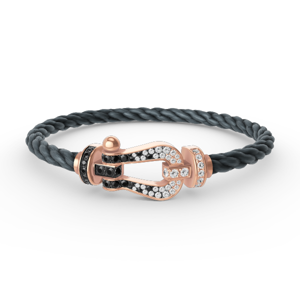 [Amore]FORCE LARGE HORSESHOE BLACK WHITE DIAMOND BRACELET ROSE GOLD