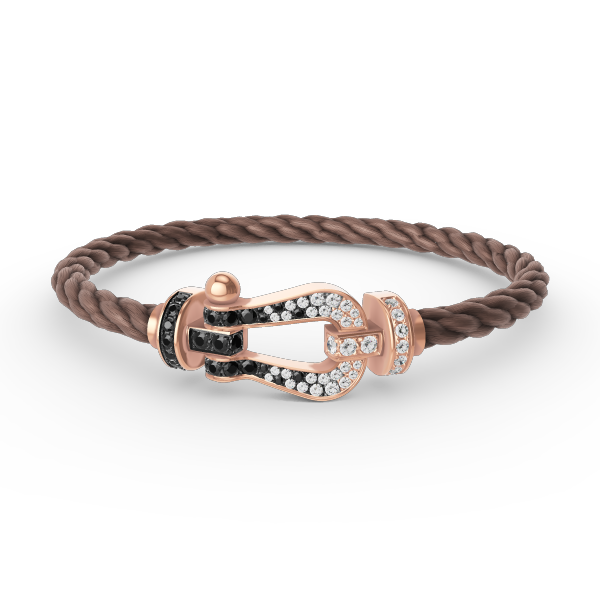 [Amore]FORCE LARGE HORSESHOE BLACK WHITE DIAMOND BRACELET ROSE GOLD