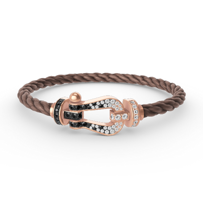[Amore]FORCE LARGE HORSESHOE BLACK WHITE DIAMOND BRACELET ROSE GOLD
