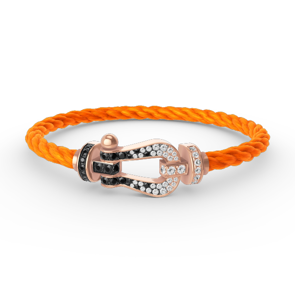 [Amore]FORCE LARGE HORSESHOE BLACK WHITE DIAMOND BRACELET ROSE GOLD