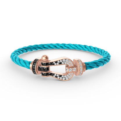 [Amore]FORCE LARGE HORSESHOE BLACK WHITE DIAMOND BRACELET ROSE GOLD