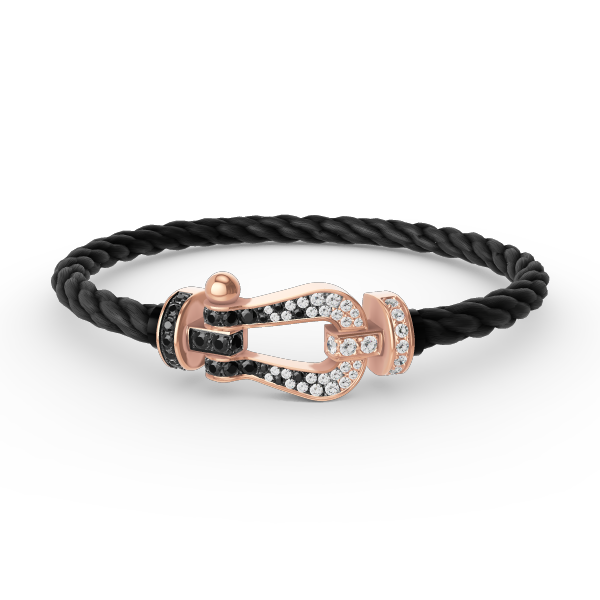 [Amore]FORCE LARGE HORSESHOE BLACK WHITE DIAMOND BRACELET ROSE GOLD