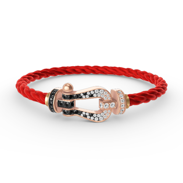 [Amore]FORCE LARGE HORSESHOE BLACK WHITE DIAMOND BRACELET ROSE GOLD
