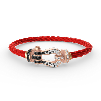 [Amore]FORCE LARGE HORSESHOE BLACK WHITE DIAMOND BRACELET ROSE GOLD