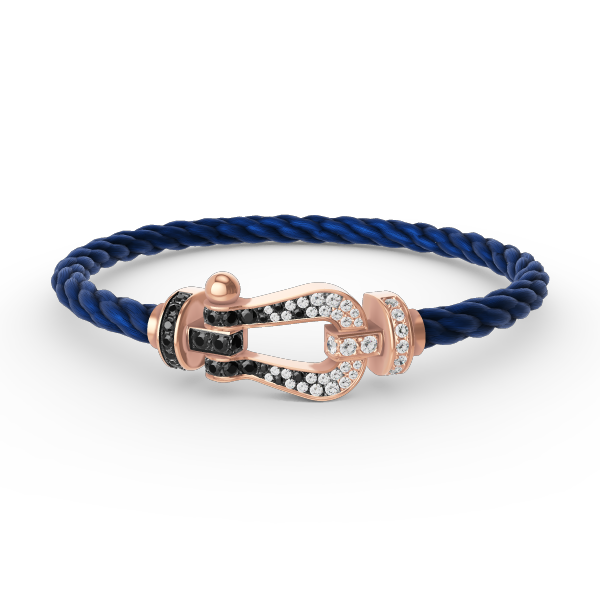 [Amore]FORCE LARGE HORSESHOE BLACK WHITE DIAMOND BRACELET ROSE GOLD