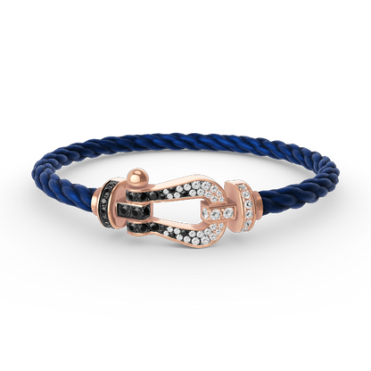 [Amore]FORCE LARGE HORSESHOE BLACK WHITE DIAMOND BRACELET ROSE GOLD