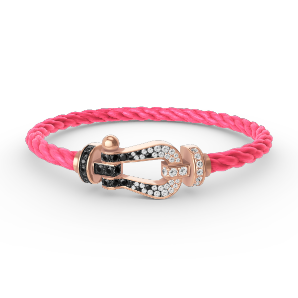 [Amore]FORCE LARGE HORSESHOE BLACK WHITE DIAMOND BRACELET ROSE GOLD