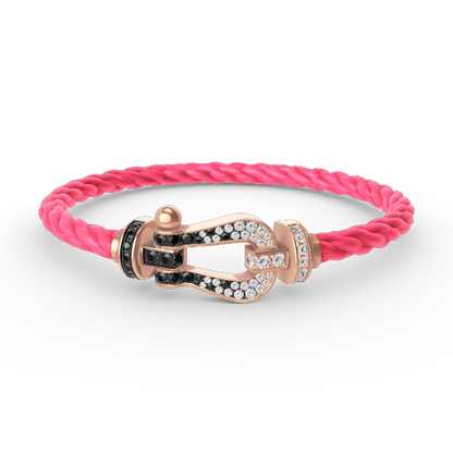 [Amore]FORCE LARGE HORSESHOE BLACK WHITE DIAMOND BRACELET ROSE GOLD