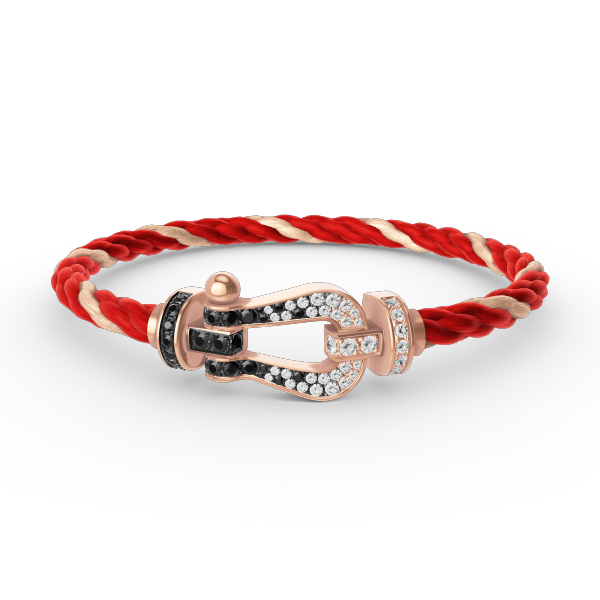 [Amore]FORCE LARGE HORSESHOE BLACK WHITE DIAMOND BRACELET ROSE GOLD